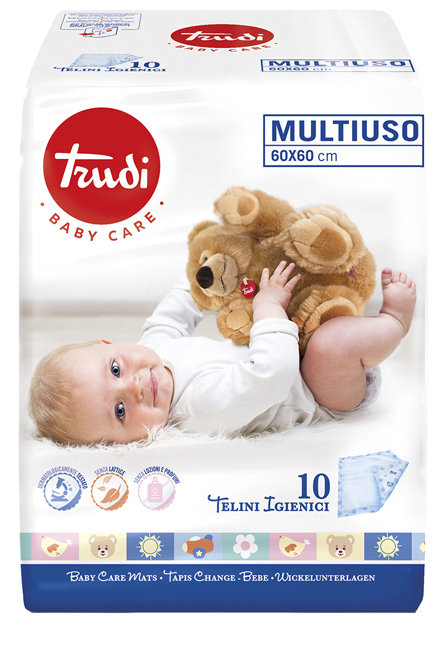 TRUDI BABY CARE TELINI MULTIUSO 60X60 CM 10 PEZZI - dottorbianchi.it