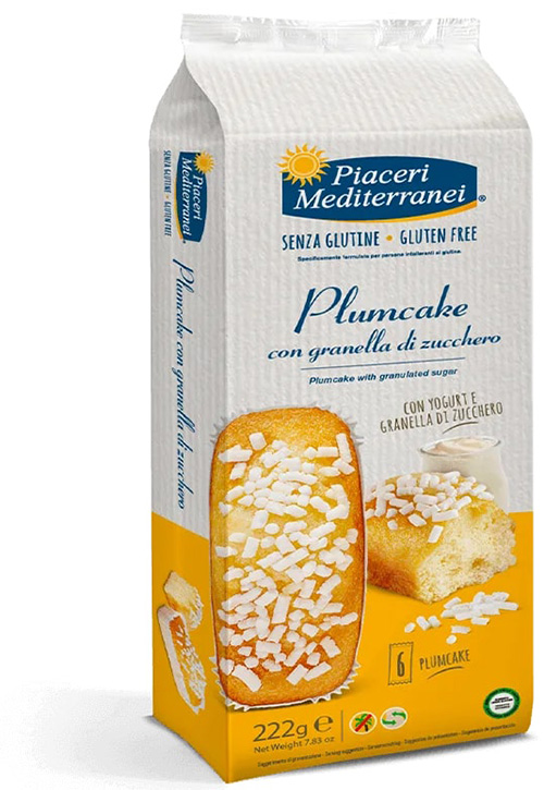 PIACERI MEDITERRANEI PLUMCAKE GRANELLA ZUCCHERO 6 PEZZI 37 G - dottorbianchi.it