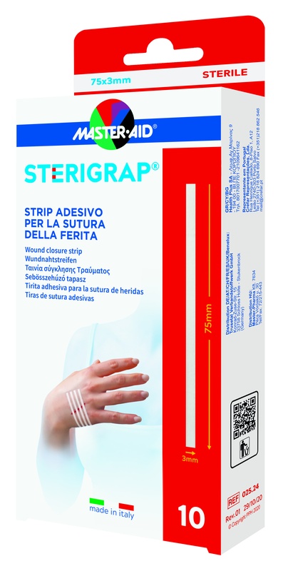 MASTER-AID STERIGRAP STRIP ADESIVO SUTURA FERITE 75X3 MM 10 PEZZI - dottorbianchi.it