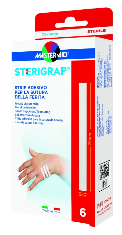 MASTER-AID STERIGRAP STRIP ADESIVO SUTURA FERITE 75X6 MM 6 PEZZI - dottorbianchi.it
