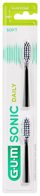 GUM SONIC DAILY SPAZZOLINO BATTERIA REFILL BLACK 2 PEZZI - dottorbianchi.it