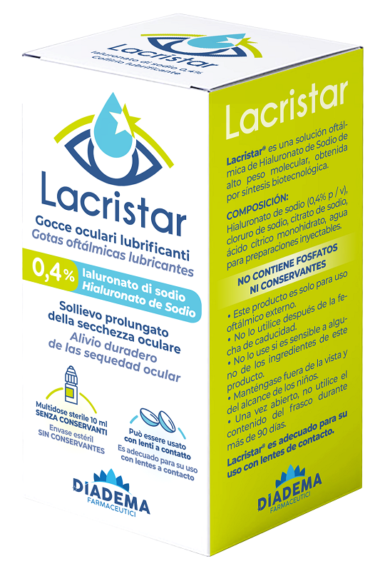 LACRISTAR GOCCE OCULARI LUBRIFICANTI 0,4% IALURONATO DI SODIO MULTIDOSE 10 ML - dottorbianchi.it