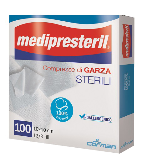 GARZA COMPRESSA MEDIPRESTERIL 12/8 FU 10X10CM 100 PEZZI - dottorbianchi.it
