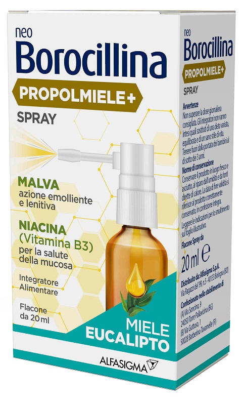 NEOBOROCILLINA PROPOLMIELE+ SPRAY MIELE EUCALIPTO 20 ML - dottorbianchi.it