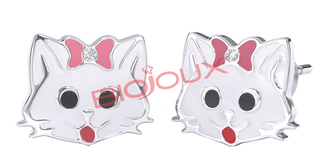 BJT729 ORECCHINI GINGER CAT STAINLESS STEEL - dottorbianchi.it