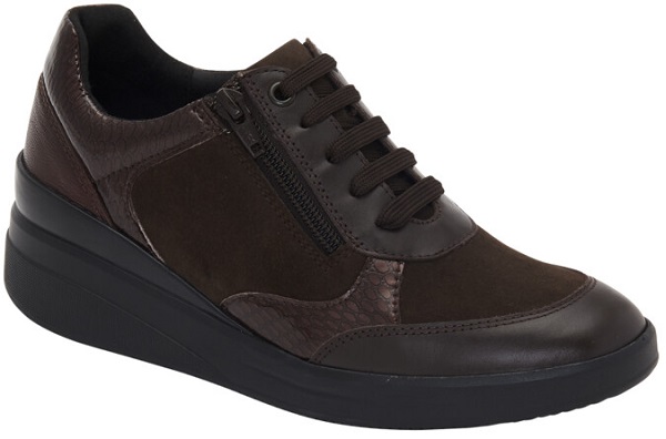 EMMA LACES PELLE SCAMOSCIATA MARRONE SCURO 37 - dottorbianchi.it