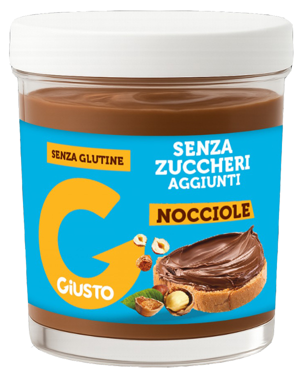 GIUSTO SENZA ZUCCHERO CREMA GIANDUIA NOCCIOLE 200 G - dottorbianchi.it