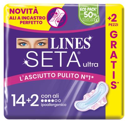 LINES SETA ULTRA ASSORBENTI ALI CP 14+2 PEZZI - dottorbianchi.it