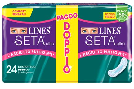LINES SETA ULTRA ASSORBENTI ANATOMICO VP DWCT 24 PEZZI - dottorbianchi.it
