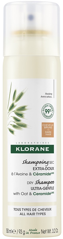 KLORANE SHAMPOO SECCO EXTRA DELICATO AVENA&CERAMIDE CAPELLI SCURI 150 ML - dottorbianchi.it