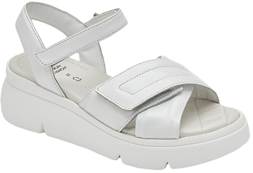 BALI CROSS SANDAL PATENT LEATHER WOMAN WHITE 40 MATERIALE VERNICE FODERA TOMAIA VERNICE SOTTOPIEDE PELLE SUOLA PU FITTING F ALTEZZA TACCO 30 COLLEZIONE SS23 - dottorbianchi.it