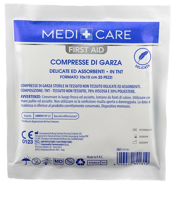GARZA MEDICARE TNT 10X10 CM 25 PEZZI - dottorbianchi.it
