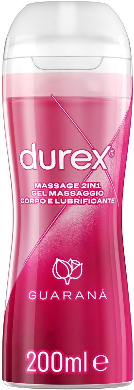 DUREX MASSAGE 2 IN 1 GEL MASSAGGIO CORPO E LUBRIFICANTE GUARANA' 200 ML - dottorbianchi.it