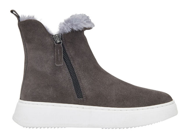 BROOKLYN BOOTIE FUR SUEDE STIVALE WOMAN DARK GREY 41 - dottorbianchi.it