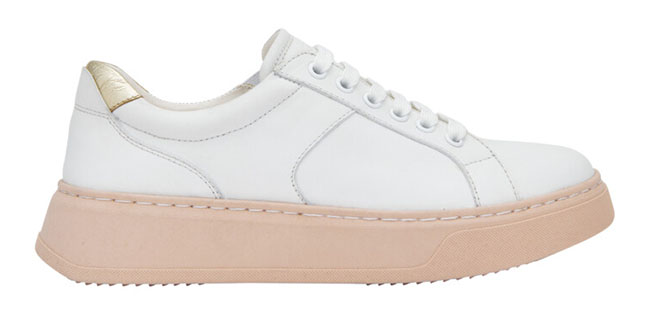 BROOKLYN LACES LEATHER SCARPA WOMAN WHITE/PINK 40 - dottorbianchi.it