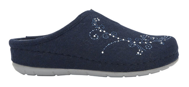 INVERNESS STRASS WOOL+STRASS PANTOFOLA WOMAN NAVY BLUE 37 - dottorbianchi.it