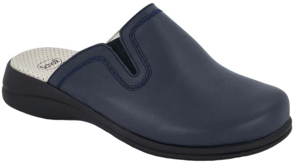 NEW TOFFEE LEATHER CIABATTA WOMAN NAVY BLUE 40 - dottorbianchi.it