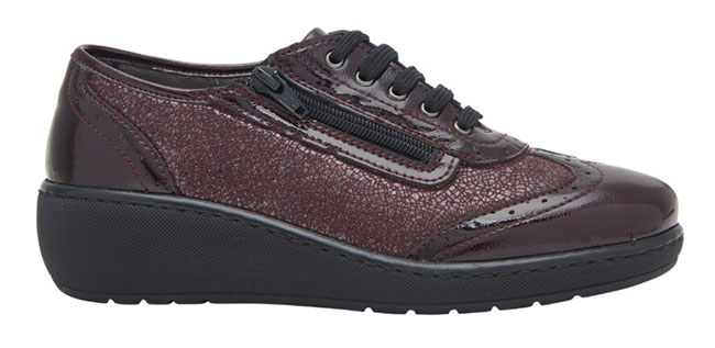 THELMA ELASTICATED+PATENT LEATHER SCARPA WOMAN WINE 40 - dottorbianchi.it