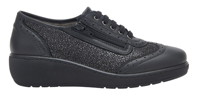 THELMA ELASTICATED+LEATHER SCARPA WOMAN BLACK 35 - dottorbianchi.it