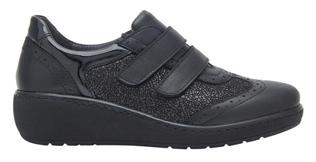 THELMA 2 STRAPS ELASTICATED+LEATHER SCARPA WOMAN BLACK 35 - dottorbianchi.it
