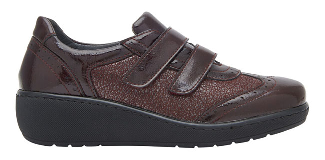 THELMA 2 STRAPS ELASTICATED+PATENT LEATHER SCARPA WOMAN WINE 40 - dottorbianchi.it