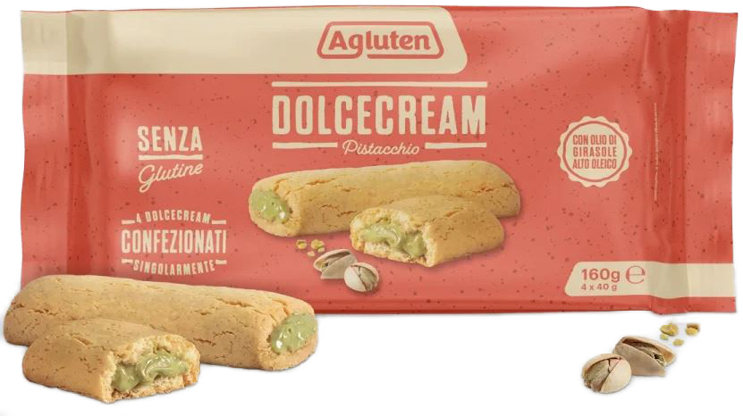 AGLUTEN DOLCECREAM PISTACCHIO 4 X 40 G - dottorbianchi.it