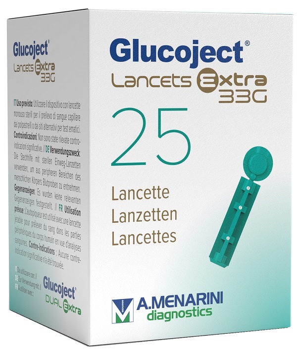 LANCETTA PUNGIDITO GLUCOJET EXTRA GAUGE 33 25 PEZZI - dottorbianchi.it