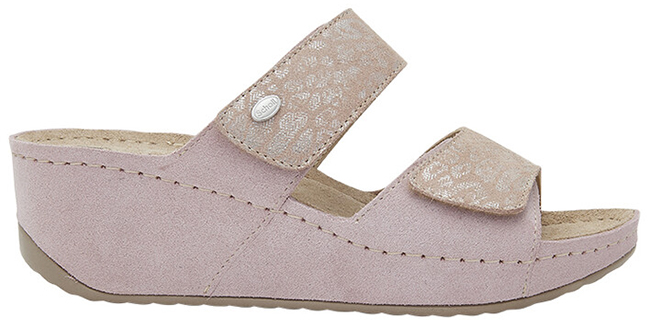 ABERDEEN WEDGE 2 STRAPS PRINTED SUEDE+SUEDE W LIGHT PINK 41 - dottorbianchi.it