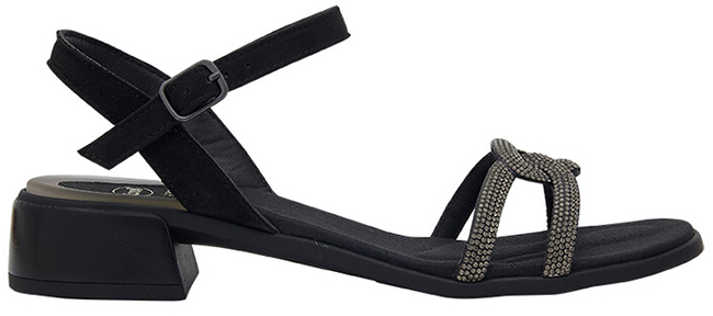 LIPARI SANDALS MICROFIBRE+STRASS W BLACK 41 - dottorbianchi.it