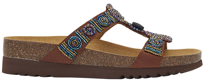 NEW BOGOTA' WEDGE SATIN+BEADS W BROWN 42 - dottorbianchi.it