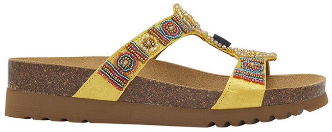 NEW BOGOTA' WEDGE SATIN+BEADS W YELLOW 38 - dottorbianchi.it