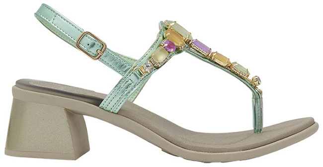 PALEA FLIP-FLOP SANDAL SYNTHETIC+STONES W GREEN 38 - dottorbianchi.it