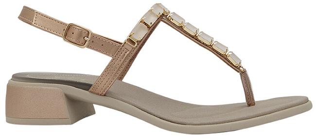 PANAREA FLIP FLOP SANDAL LAMINATED SYNTHETIC + STONES W ROSE GOLD 41 - dottorbianchi.it