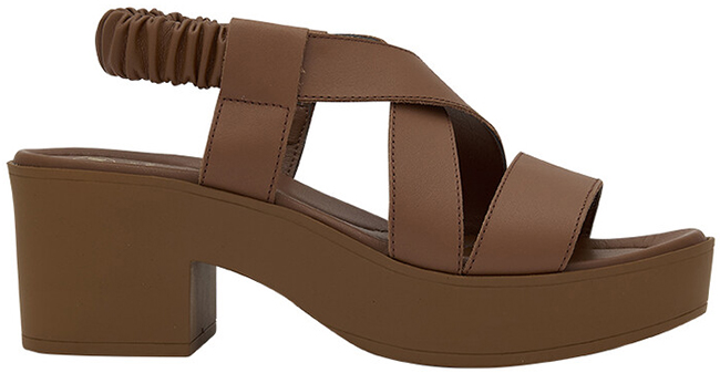 TESSA SANDAL LEATHER + ELASTIC W TOBACCO 38 - dottorbianchi.it