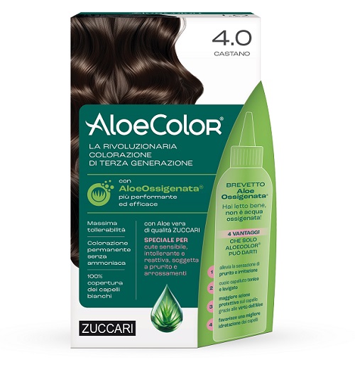 ALOECOLOR 4,0 CASTANO TINTA PERMANENTE CAPELLI COLORE AD ALTA PIGMENTAZIONE 50 ML + RIVELATORE ALOEOSSIGENATA 75 ML + SHAMPOO ALOECARE 15 ML + GUANTI - dottorbianchi.it