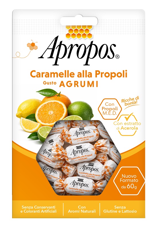 APROPOS CARAMELLE PROPOLI AGRUMI 60 G - dottorbianchi.it